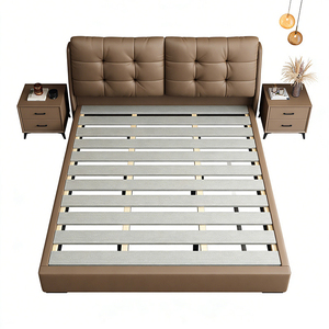 <span class=keywords><strong>Lit</strong></span> double moderne <span class=keywords><strong>et</strong></span> minimaliste <span class=keywords><strong>avec</strong></span> cadre en bois massif, revêtement en cuir Nappa <span class=keywords><strong>et</strong></span> système de levage à gaz <span class=keywords><strong>avec</strong></span> rangement - Product Image 2