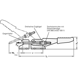 GANTER GN 851 Steel Locking <b>Clamp</b> with Holding Force of 7000 N - Product Image 4