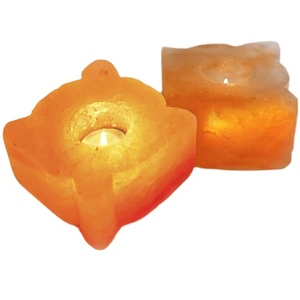 Portavelas con forma de hoja de luz de té de sal del Himalaya con pieza de decoración y portavelas para regalo de boda - Product Image 3