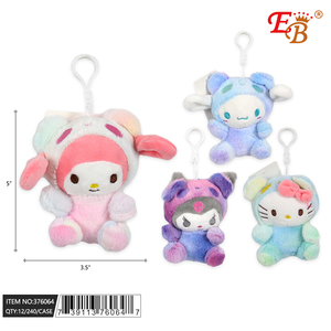 Portachiavi Peluche Gatto 5.5"X4" 240pz/Scatola Materiale Morbido in Metallo e Plastica Acciaio Inossidabile Modello 376064 - Product Image 1