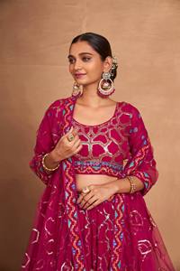 Lehnga Heavy Georgette Work Embroidery and <b>Sequins</b> Inner Inner Silk <b>Flare</b> 3.5 MTR with 2 Layers - Product Image 6