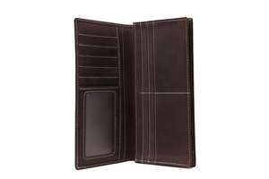 Handmade Cowhide Vintage Short <b>Men</b> <b>Wallet</b> with Zipper Closure Embroidery & Letter Design - Product Image 4