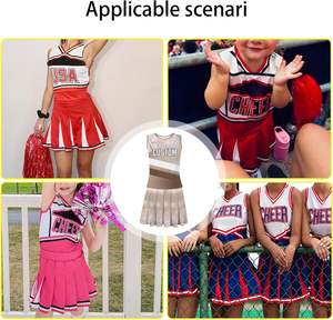 Ensembles uniformes pom-pom girl respirants personnalisés pour filles femmes strass fournis en usine pour les compétitions d'entraînement en équipe - Product Image 6