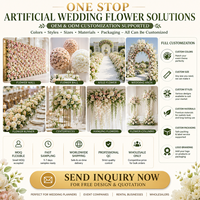 Kunstbloemenwandpaneel Premium Zijden Bloemige Achtergrond Rolbare Doek Bruiloftdecoratie Podiumdecoratie Achtergrond Groothandel