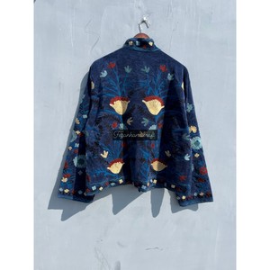 Customizable Suzani Embroidered Jacket for Men Women Handmade Cotton <b>Velvet</b> Fabric Winter Stand Autumn Season Knitted Processed - Product Image 6