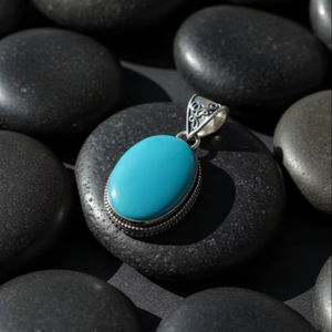 Pendentif en turquoise népalaise pour hommes et femmes, exquis, simple et élégant, pierre précieuse en turquoise naturelle, prix chaud, meilleur prix - Product Image 2