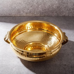 Bol Urli en laiton fait à la main pour la décoration intérieure bol de fleurs flottant fabriqué à la main anniversaire article de décoration de la maison - Product Image 4