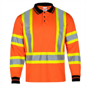 Camisa de Seguridad Reflectante de Alta Resistencia ANSI Clase 2, Ropa de Trabajo de Alta Visibilidad, Absorbe la Humedad, Manga Corta - Product Image 3