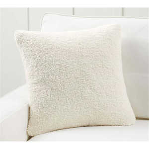 Ensemble de 2 coussins décoratifs en fausse fourrure Teddy, couleur unie, 18"x18", avec insert, lot de 1 coussin décoratif et coussin d'appoint - Product Image 3