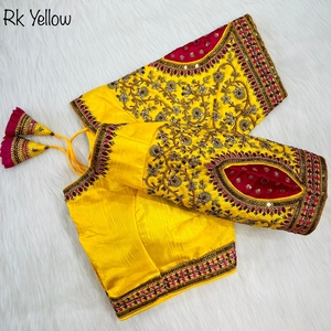 Chemisier de travail en cuivre de qualité indienne Zari, broderie lourde, codage or, pour mariage, spécial du fournisseur indien - Product Image 4