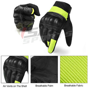 Guantes de carreras de cuero genuino Premium Guantes de motociclismo de cuero real desgastados multicolores con paneles encerados blancos - Product Image 2