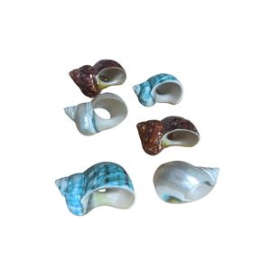 Élégant nacre ronds de serviette de luxe coquille incrustation porte-serviettes avec laiton pour les fêtes - Product Image 4