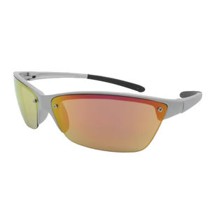 Lunettes de soleil de sport grises deux pièces avec embouts % de protection UV et lunettes de qualité supérieure non polarisées pour un style de vie actif - Product Image 1