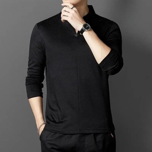 T-shirts pour hommes de haute qualité pour l'été T-shirts respirants hommes chemise thermique mince nouveau col en v à manches longues élastique hauts confortables - Product Image 4