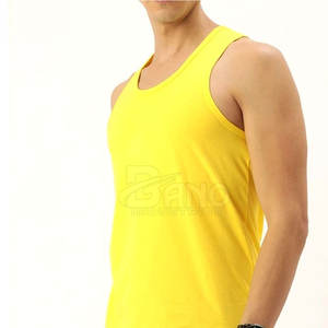 Camiseta sin mangas informal para hombre de alta calidad 100% algodón y poliéster para ropa de gimnasio Venta superior - Product Image 3