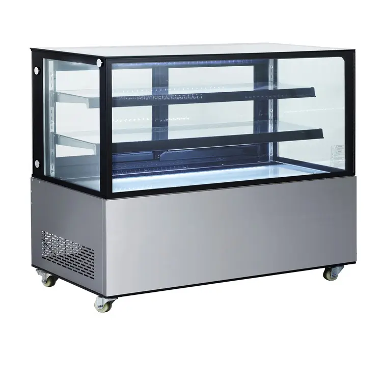 Factory Price Commercial Catering Equipment Flat Glass 2 Tiers Electric Restaurant Food Warmer Display Deli Case Food Showcase