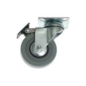 Rueda giratoria con freno de 75S-HC, goma gris (capacidad hasta 50k) - Product Image 1