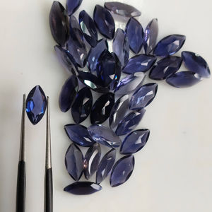 Iolita Natural de 10x5 mm, Corte Marquesa, Color Morado, Piedra Preciosa Suelta de la Mejor Calidad, Efectos Pleocróicos para la Fabricación de Joyas - Product Image 1