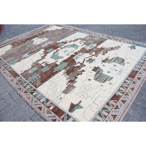 Tapis turc surdimensionné 9,1 x 12,6 pieds, tapis oriental vintage brun - Product Image 2