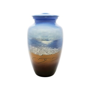 Urne de crémation en aluminium de nouveau design vert avec urne commémorative de souvenir finie noire pour les cendres sacrées adultes - Product Image 5