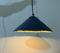 Lampe suspendue pivoine en papier mâché écologique pour salle à manger Design d'intérieur Plafonnier ovale Idée cadeau