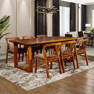 Hot Selling Modern <b>6</b>-Seater Wooden Comfortable <b>Space</b>-<b>Saving</b> <b>Dining</b> Set Home Furniture <b>for</b> Hotel Villa Apartment or Kitchen Use - Product Image 1