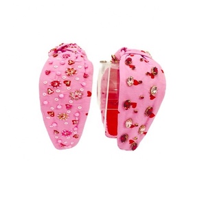 ที่คาดผมลูกปัดประกายด้วยความรักที่คาดผมทำมือสำหรับวันวาเลนไทน์ที่คาดผมประดับลูกปัดที่ผูกปมเครื่องประดับผม - Product Image 5