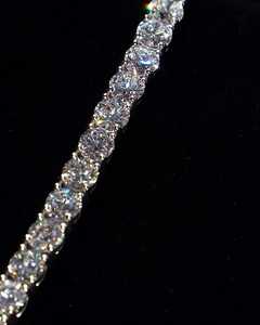 Cadena de Tenis de Lujo Chapada en Plata de Ley 925 con Diamantes Cultivados en Laboratorio con Corte VVS1, Joyería Unisex de Moda Hip Hop Personalizable OEM - Product Image 2