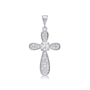Pendentif à breloque en forme de croix en argent sterling 925 avec placage à l'or Bijoux religieux chrétiens à la mode - Product Image 3