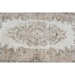 Tapis d'appoint vintage 3,6x6,6 pi (111x202 cm), tapis turc blanc à motifs floraux - Product Image 4