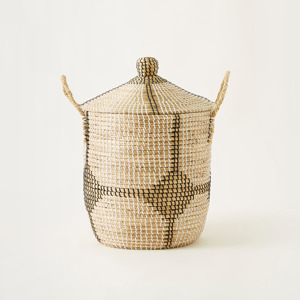 Organiseurs de rangement en herbe de mer, accessoires ménagers, panier en herbe de mer, panier en paille tissé à la main - Product Image 5