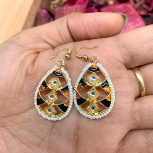 Nueva llegada 20204 trabajo de esmalte de diseñador con cuentas de perlas pendientes colgantes para mujeres y niñas Jhumkas joyería para bodas - Product Image 5