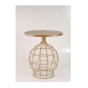 Taburete de Bar, mesa de Metal y madera, muebles de sala de estar para el hogar, taburete de Bar de nuevo diseño, tapa redonda de madera - Product Image 1