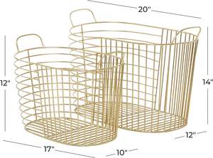 Eco-Friendly Metal Square <b>Food</b> Storage <b>Basket</b> with Handles Multifunction Design - Product Image 2