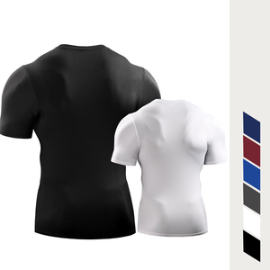 Chemises de compression personnalisées de qualité supérieure pour hommes, chemises de compression à manches courtes, chemises de compression Rash Guard, vente en gros, OEM personnalisé - Product Image 2