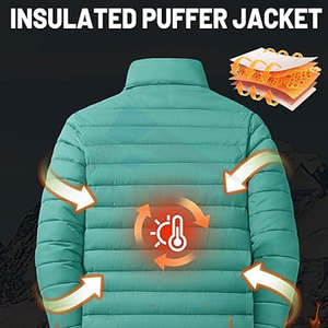 Manteau bulle gonflé pour hommes coupe-vent, veste matelassée résistante à l'eau, voyage en plein air, pêche, randonnée, conception de marque OEM personnalisée - Product Image 3