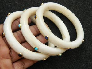 Pulsera de cuerno de búfalo hecha a mano antigua, artesanía india, brazaletes de diseño antiguo con joyas para mujer, accesorios de moda - Product Image 5