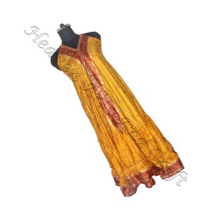 Bohème imprimé floral indien Boho nouveau Vintage soie Saree traditionnel élégant conceptions à la mode décontracté longue robe d'été - Product Image 3