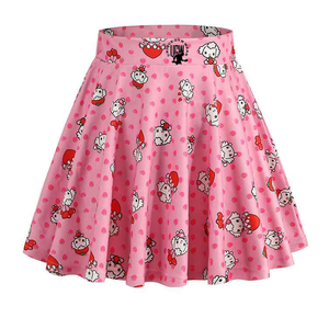 กระโปรงมินิสั้นทรงพลีทเอวธรรมชาติคุณภาพสูงแบบ OEM สำหรับผู้หญิง ตกแต่งด้วยหนังแท้/ผ้าเดนิมและลูกไม้ - Product Image 5