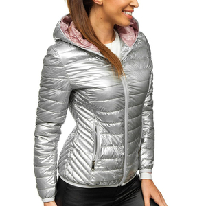 Chaqueta Acolchada Ligera de Satén para Mujer con Cierre Completo, Bordado, Resistente al Agua, Plegable y Transpirable, Manga Larga - Product Image 2