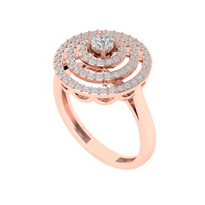 Anillo Halo de Plata de Ley 925 con Circonita Cúbica, Certificado BIS, Opciones de Baño de Rodio, Oro Rosa y Oro Amarillo, Talla 7, Peso en gm - Product Image 2