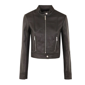 OEM Servicio de las mujeres Slim Fit chaqueta de motorista de cuero de vaca al por mayor de lujo chaquetas de cuero para las señoras - Product Image 1