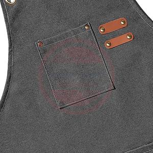 Delantal de peluquero profesional de salón para hombres y mujeres con bolsillos grandes \ Delantal ajustable con espalda cruzada de algodón - Product Image 4