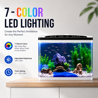 Aquarium de bureau intelligent 32L verre ultra-clair avec circulation d’eau intelligente et éclairage LED, kit complet d’aqua