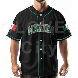 Ville Baseball Jersey Personnalisé Sergé Cousu Logo Brodé Nom De L'équipe Baseball Sportswear Bouton Plus La Taille Hommes Respirant - Product Image 5