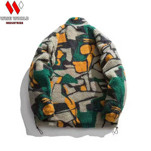 Chaqueta de Forro Polar Sherpa de Diseño Personalizado, Estilo Universitario, Cuello en V, Cálida y Acogedora, Ropa de Abrigo Unisex para Invierno - Product Image 2