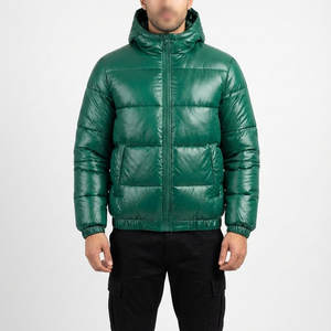 Chaqueta Acolchada con Capucha Brillante para Hombre, Impermeable, Gruesa, de Invierno, con Logotipo Personalizado, Directo de Fábrica, OEM/ODM - Product Image 1