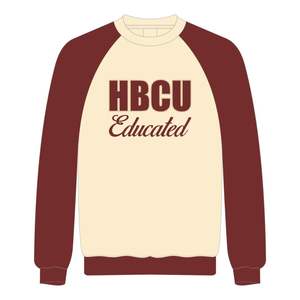 Sweat-shirt à manches raglan neutre, broderie chenille, pour les universités HBCU, motif Sororité Grecque Delta Divine Nine, style universitaire - Product Image 2