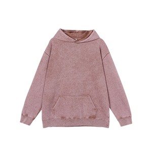 Fabricant de haute qualité Heavyweight Sun fad Washed Hoodie Hommes Qualité Stone-Wash-Hoodie Logo personnalisé Acid Wash 2025 Hoodie - Product Image 2