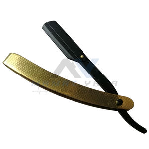 Custom Swing Lock Single Blade Straight <b>Razor</b> Stainless Steel Black & Gold Folding Barber <b>Razor</b> <b>for</b> <b>Men</b> Wet Shaving - Product Image 2